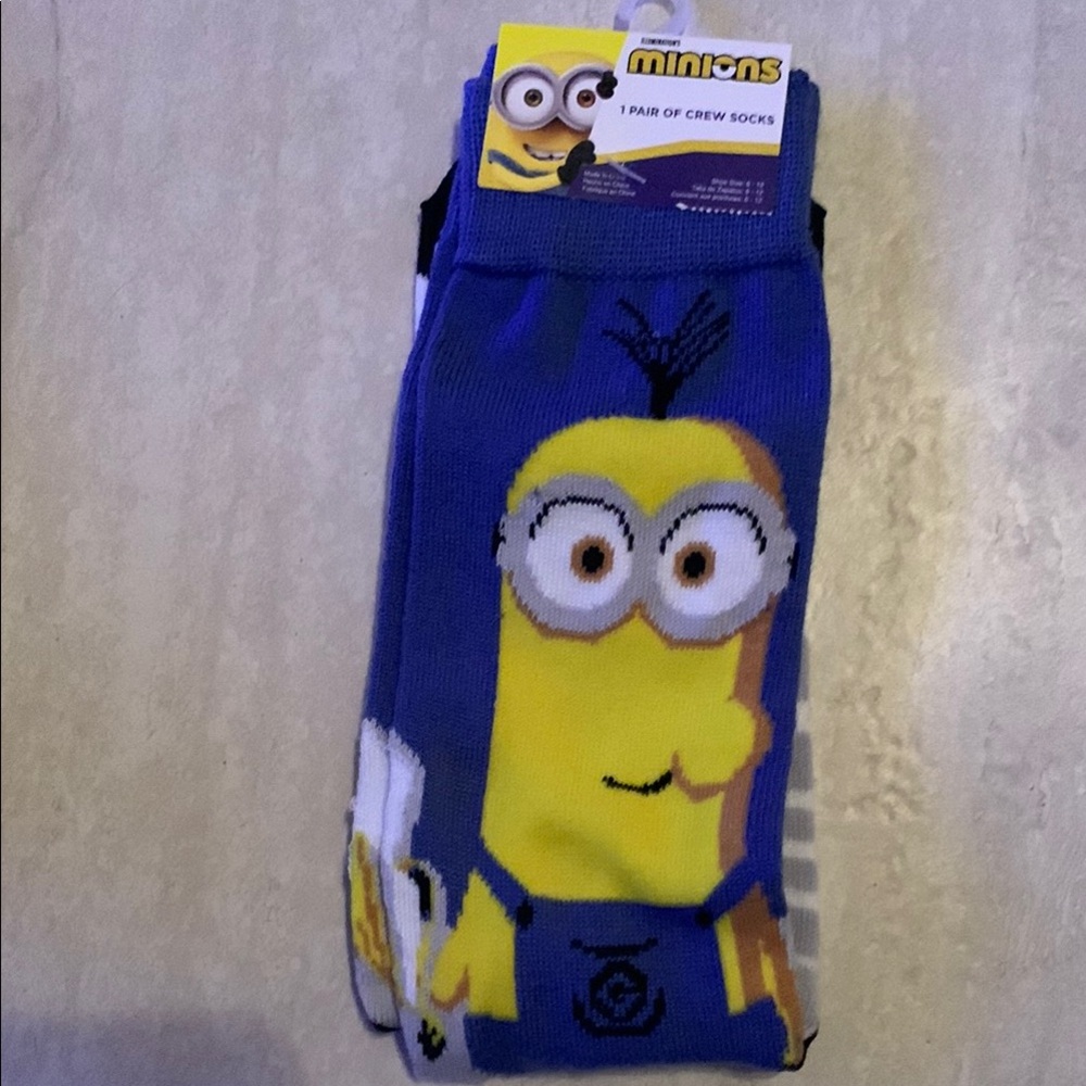 Blue Crew Socks Minions